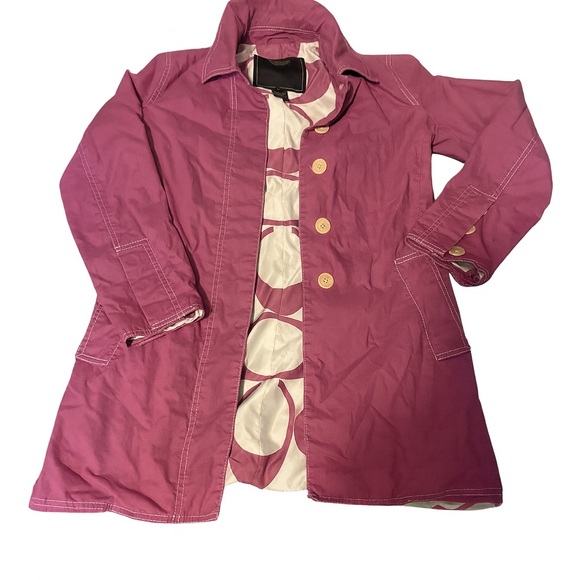 Coach Jackets & Blazers - Coach Dark Pink Trench Coat Size XS
